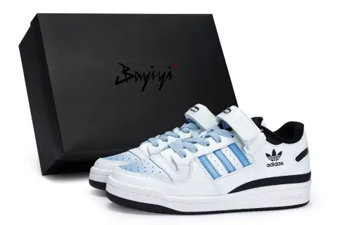 Adidas Originals FORUM Low Wear resistant And Lightweight Low top Skateboard Shoes Unisex White Blue Black
