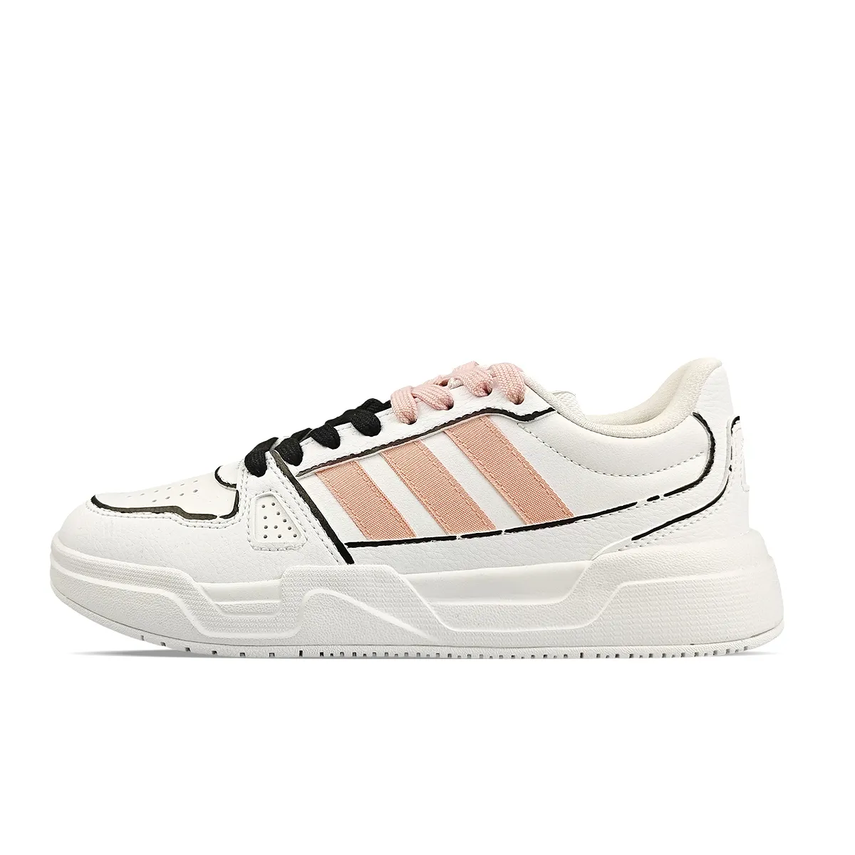 Adidas LITE BALLER BNK Black Pink Line Pu Abrasion Resistant Lightweight Wear resistant And Lightweight Low top