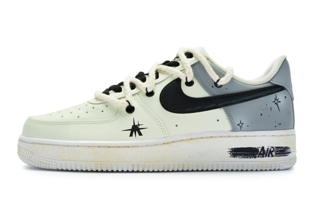 Nike Air Force 1 Low top Skateboard Shoes GS Beige Gray
