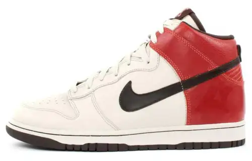 Nike Dunk Premium Abrasion Resistant Breathable High top Skateboard Shoes Unisex White Red