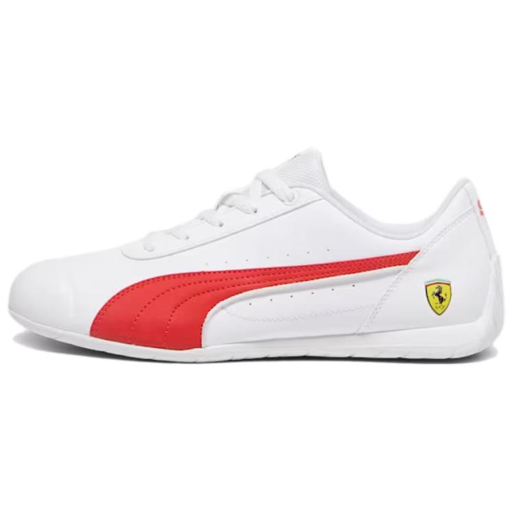PUMA Scuderia Ferrari Comfortable And Lightweight Low top Skateboard Shoes Unisex White Red