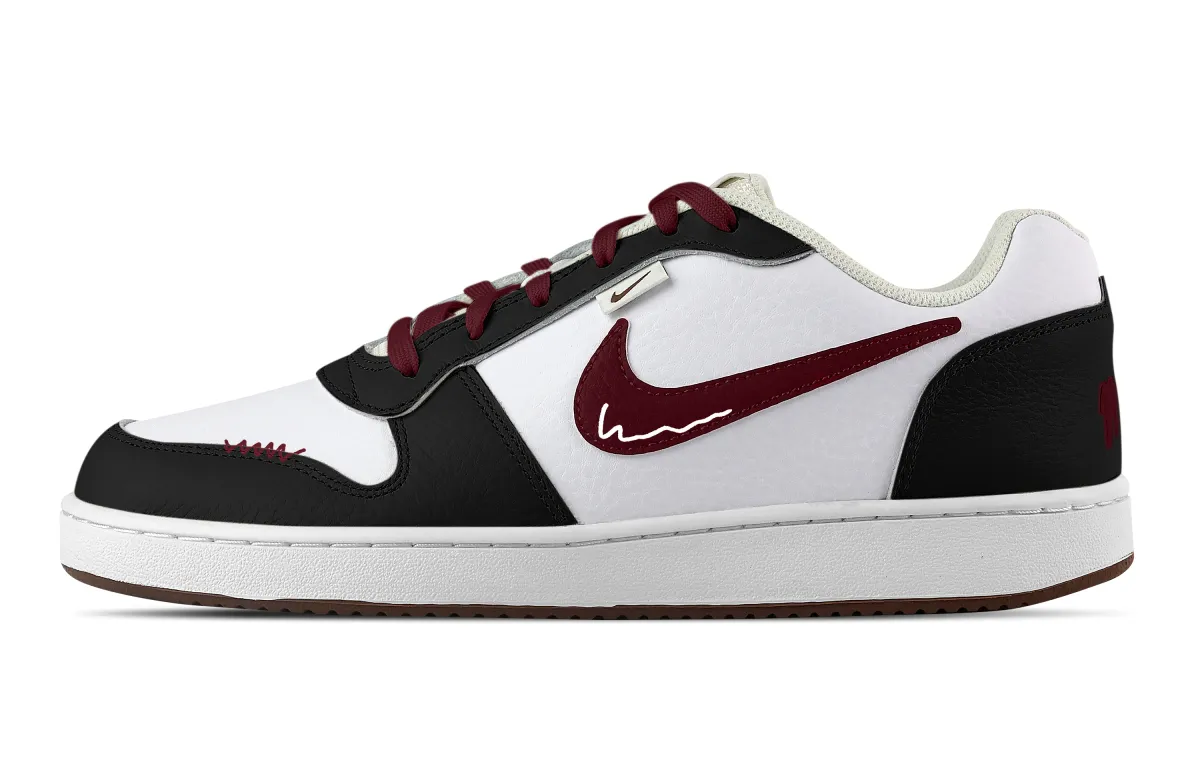 Nike EBERNON Red Border Abrasion Resistant Low top Skateboard Shoes Men's Black White Red