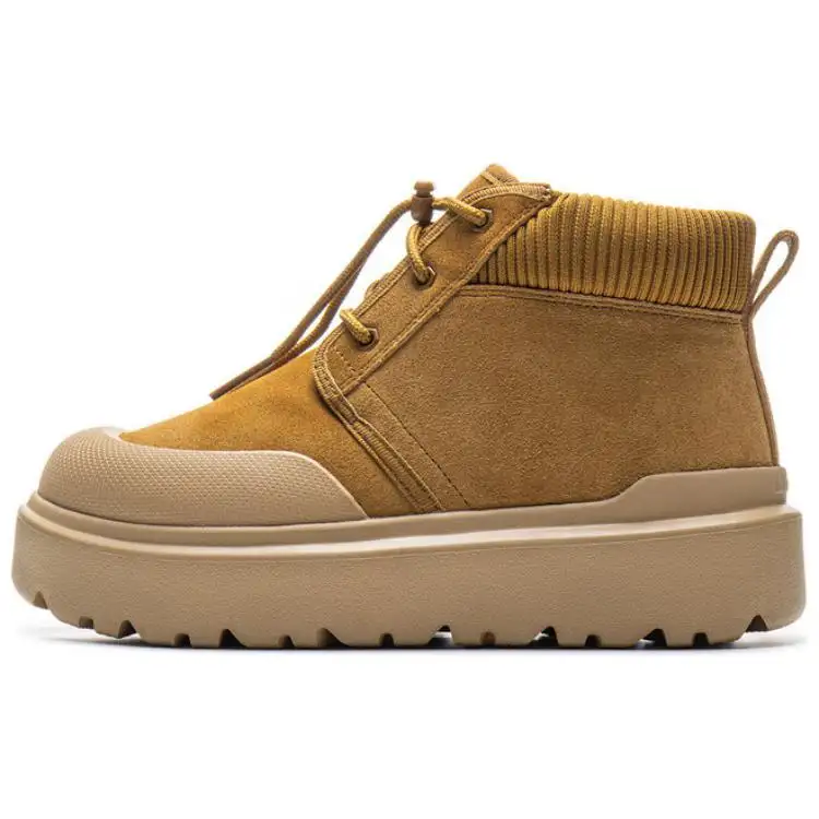 Li Ning Cocoa HI Fleece Lined Lining, Warm, Platform Height Increasing, Vintage Fashion, Comfortable Versatile
