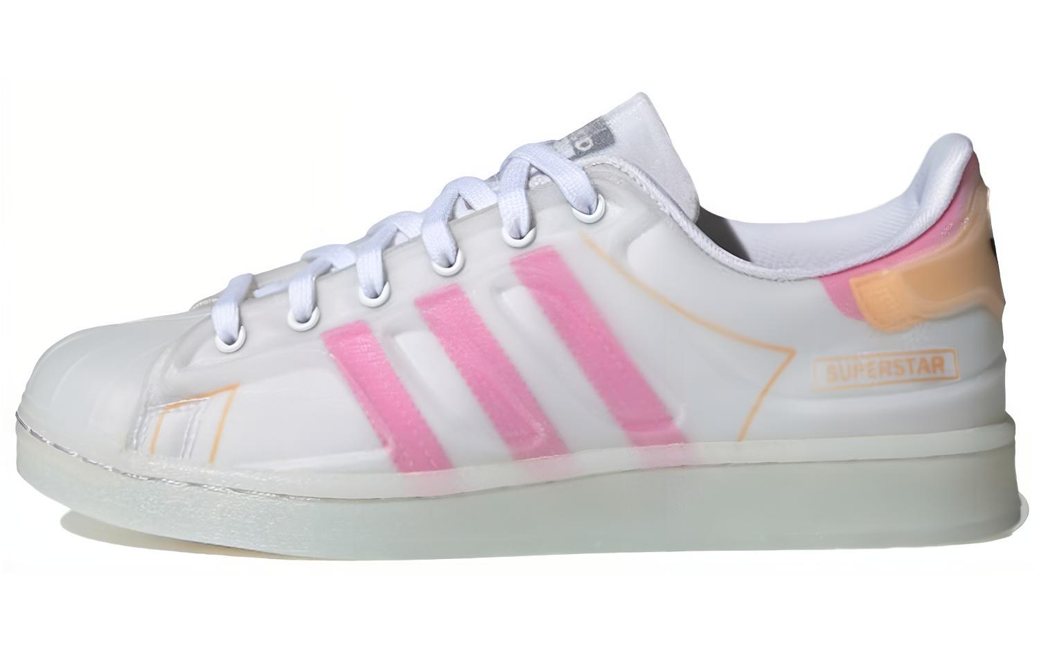 Женские кеды adidas originals Superstar (бело-оранжевые) — фото 1