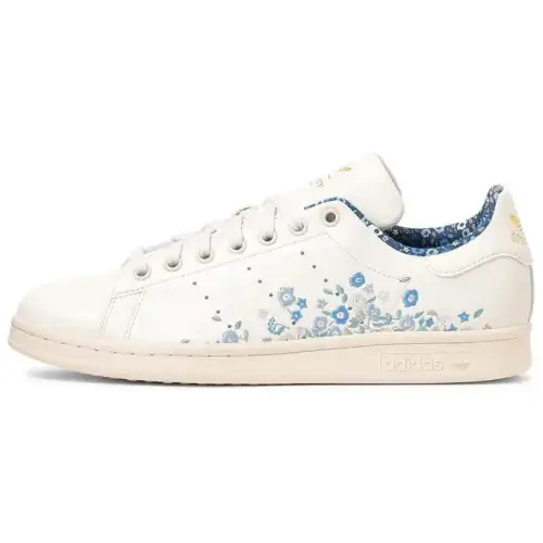 Adidas Originals x LIBERTY Slip Resistant Abrasion Resistant Low top Skateboard Shoes Unisex White Blue
