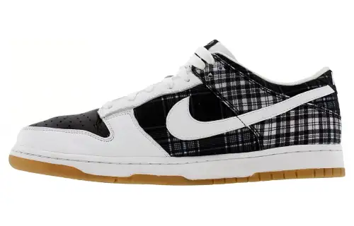 Nike Dunk Low Plaid White Black Women's