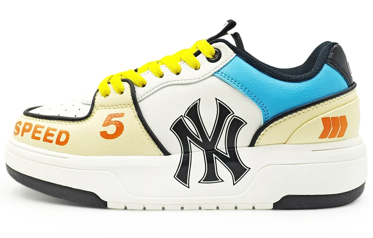 MLB Chunky Liner Low top Skateboard Shoes Unisex Beige Blue