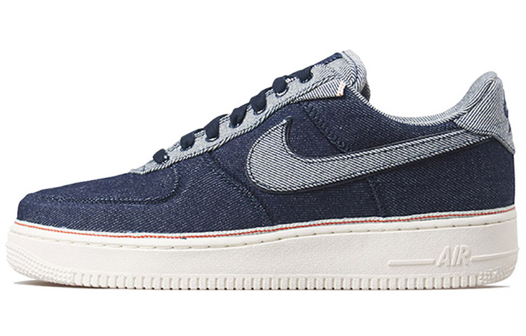 Кроссовки Nike Air Force 1 Premium Denim (сине-белые) — Синий / белый — фото 1
