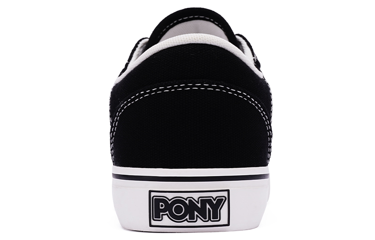Pony Skate Canvas Low top Skateboard Shoes Unisex Black