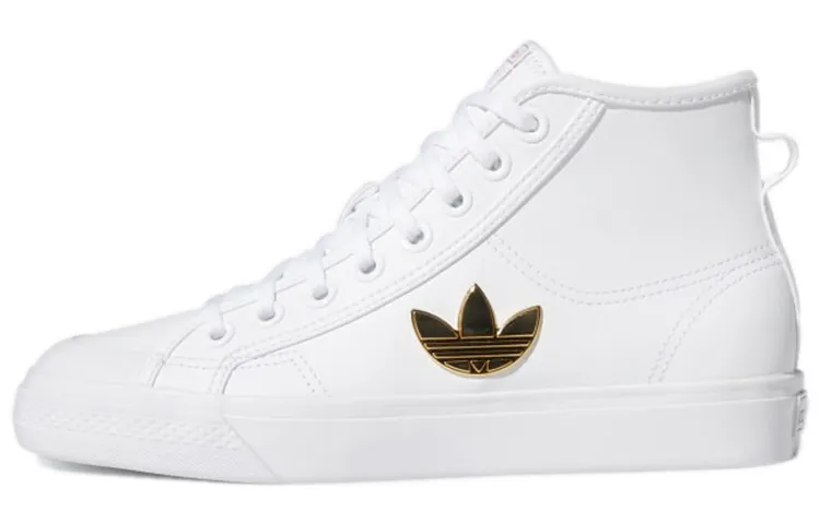 Adidas Nizza Trefoil Hi Cloud White Gold Metallic Women's
