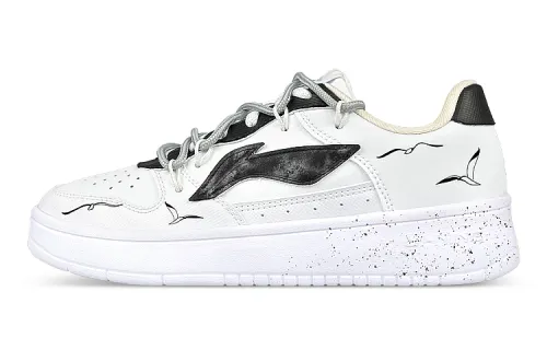 Li Ning Skateboard Shoes Women's Low Top White/Black/Gray