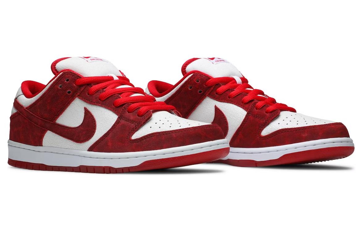 Кеды Nike Dunk SB Valentine's Day (бело-красные) — 大学红/大学红/白 — фото 3