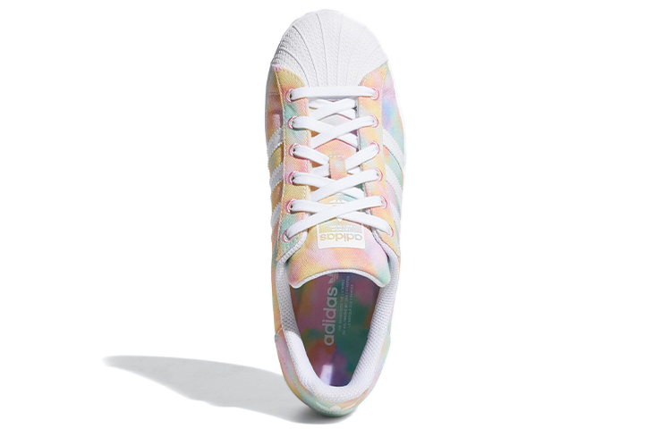 Женские кеды adidas originals Superstar (бело-оранжево-зеленые) — фото 5