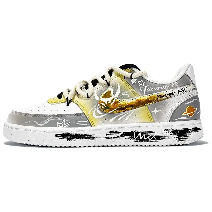 Nike Court Vision 1 Taurus Abrasion Resistant Low top Skateboard Shoes Unisex Light Gray