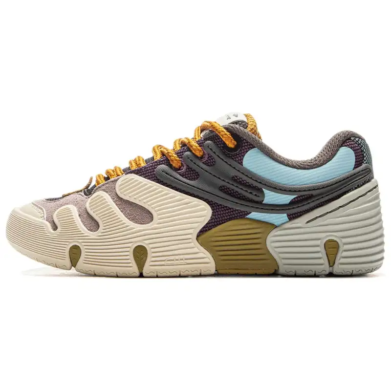 Li Ning Slip Resistant And Abrasion Resistant Coverage Low top Skateboard Shoes Unisex Beige Gray Blue