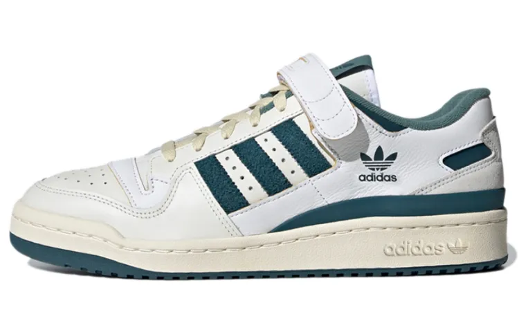 Adidas Originals FORUM 84 Comfortable Abrasion Resistant Lightweight Low top Skateboard Shoes Unisex White Green