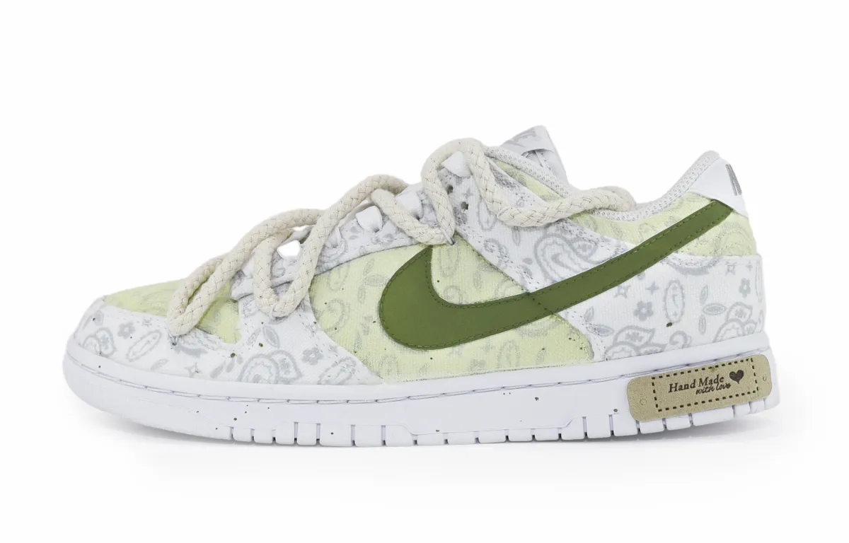 Nike Dunk Intelligent Fruit, Cheese Matcha Low top Skateboard Shoes Women's White Green