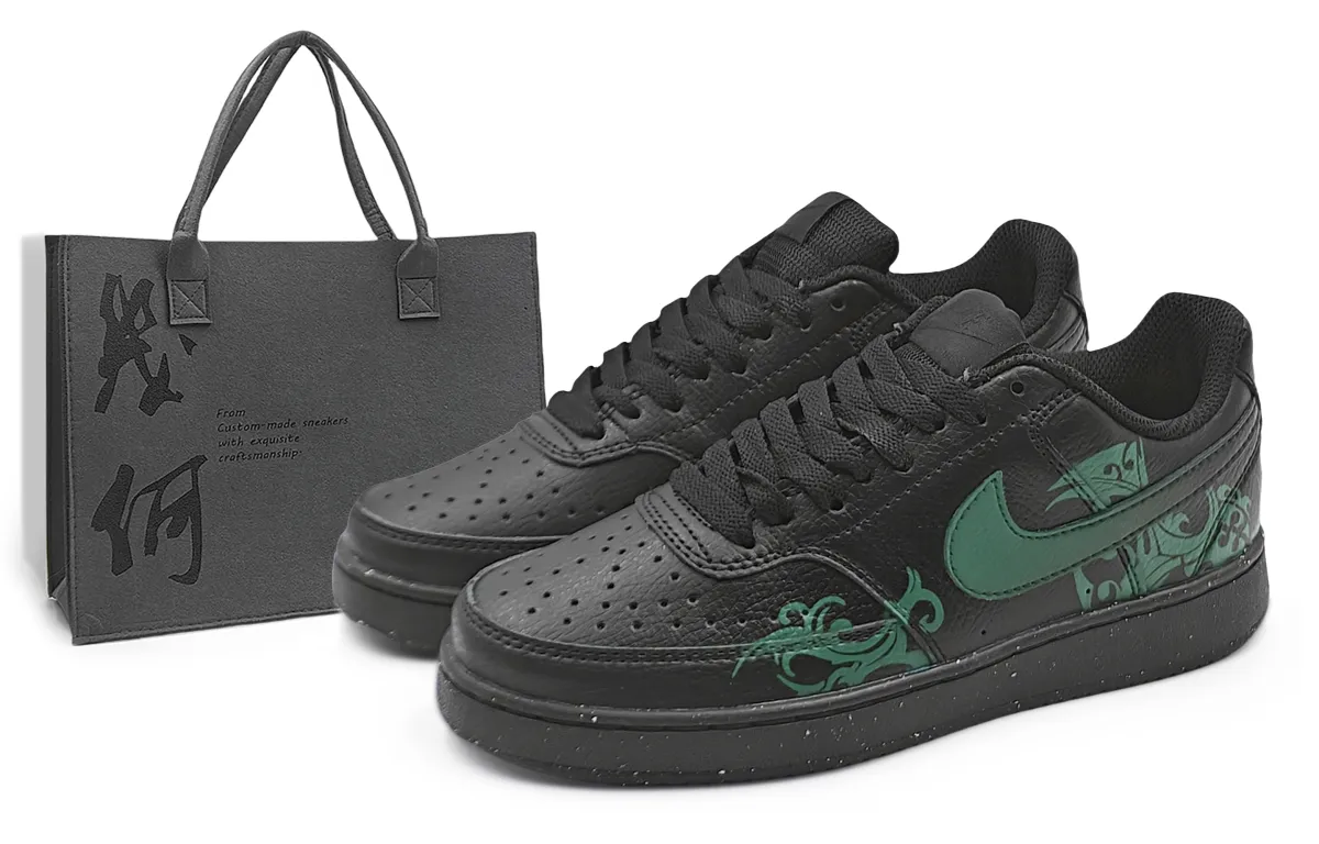 Nike Court Vision Low Abrasion Resistant Low top Skateboard Shoes Unisex Dark Green