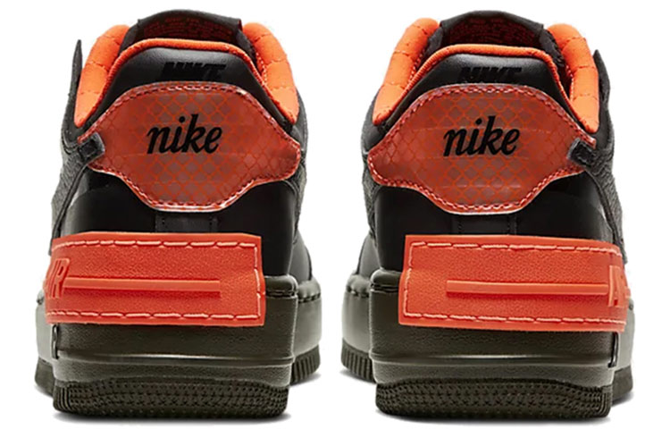 Женские кроссовки Nike Air Force 1 Shadow (черно-оранжевые) — Чёрный / оранжевый — фото 4