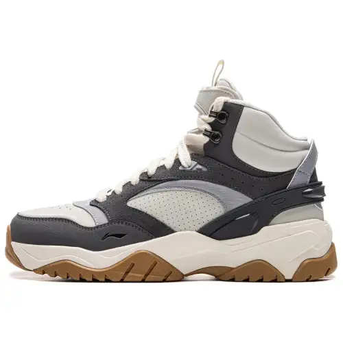 Li Ning Tianji 3.0 HI Slip Resistant Abrasion Resistant Mid top Skateboard Shoes Men's Gray Black