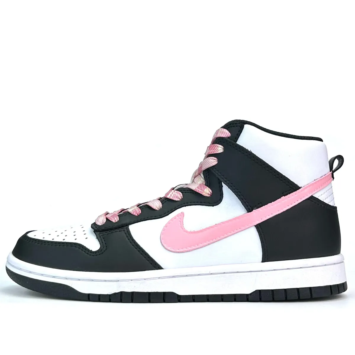 Nike Dunk Slip Resistant Cushioning Abrasion Resistant High top Skateboard Shoes Unisex Black Pink