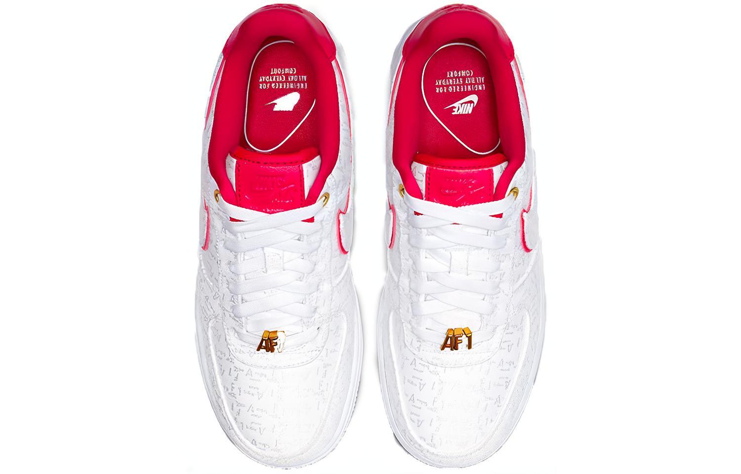Женские кроссовки Nike Air Force 1 07 Lux (бело-красные) — фото 4