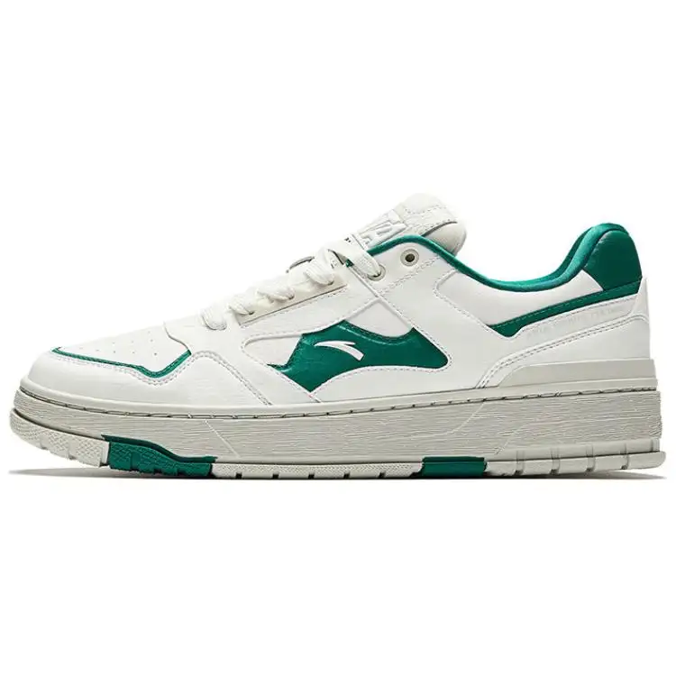 Anta Wei Peak Coverage Slip Resistant And Abrasion Resistant Low top Skateboard Shoes Men's White Green Gray