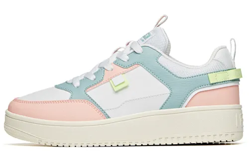 Anta Life Collection Abrasion Resistant Low top Skateboard Shoes Women's White Cyan Pink