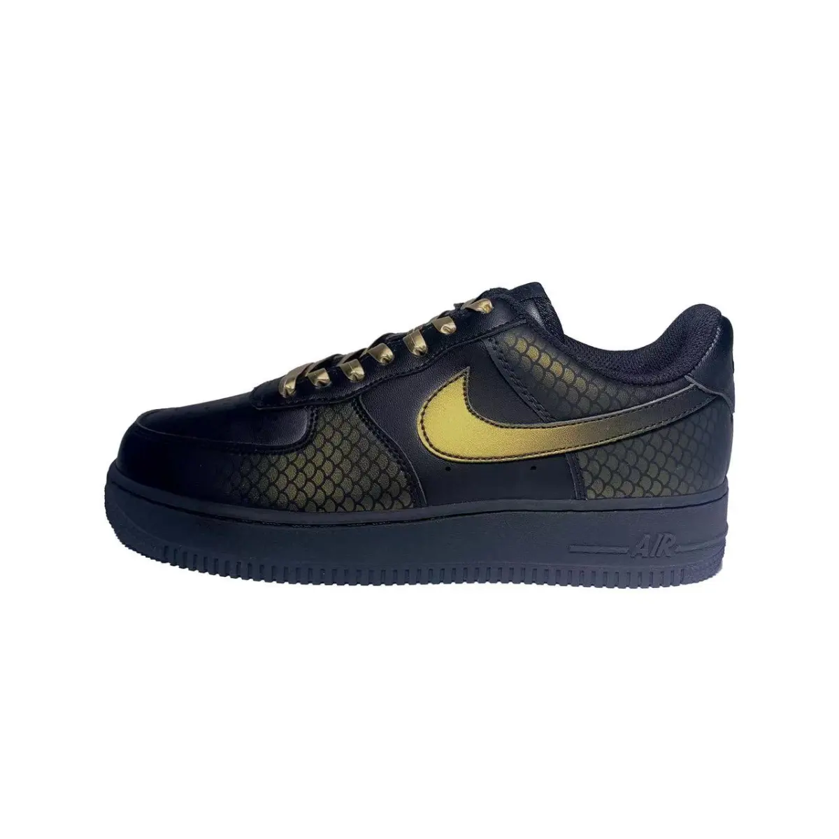 Nike Air Force 1 Coverage Slip Resistant Cushioning Low top Skateboard Shoes Unisex Black