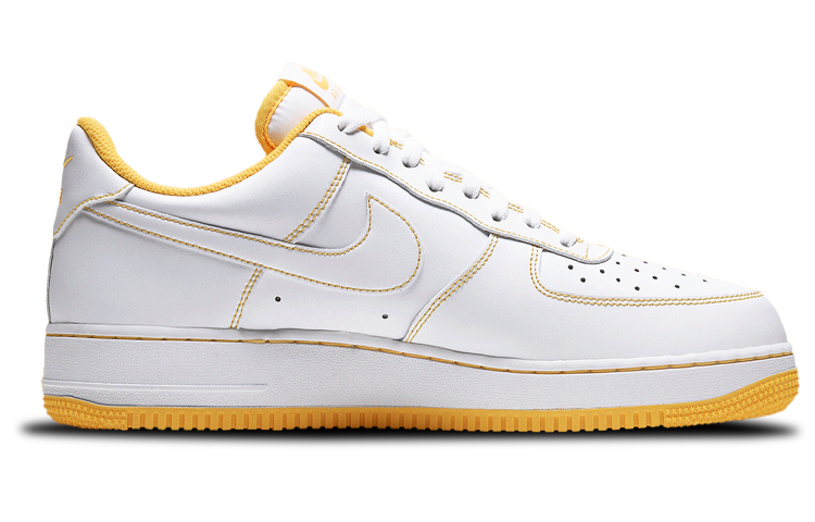 Мужские кеды Nike Air Force 1 (бело-желтые) — фото 2