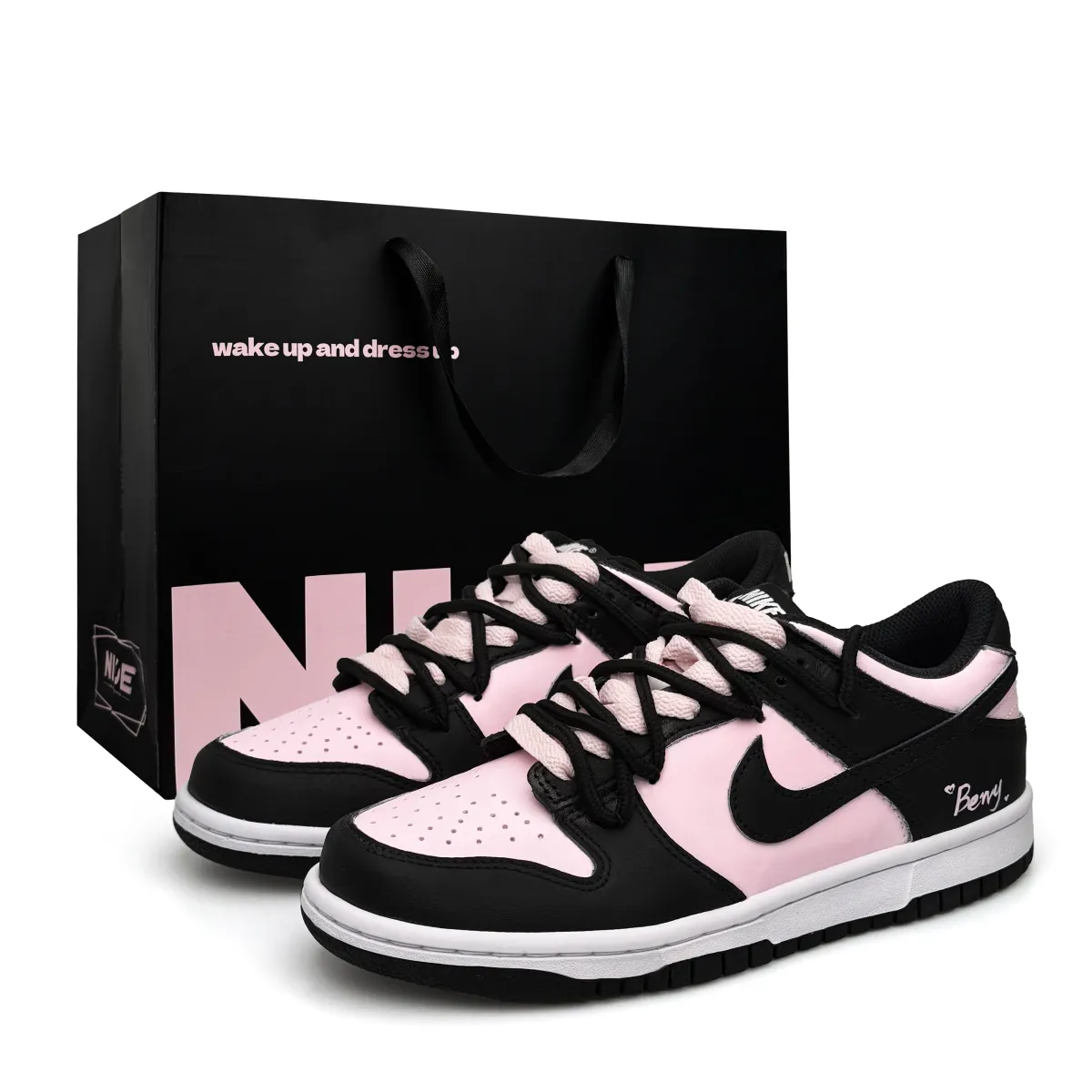 Nike Dunk Double Shoelace, Special Shopping Bag, Spring Summer Ambient, All Season Commute Abrasion Resistant Low top
