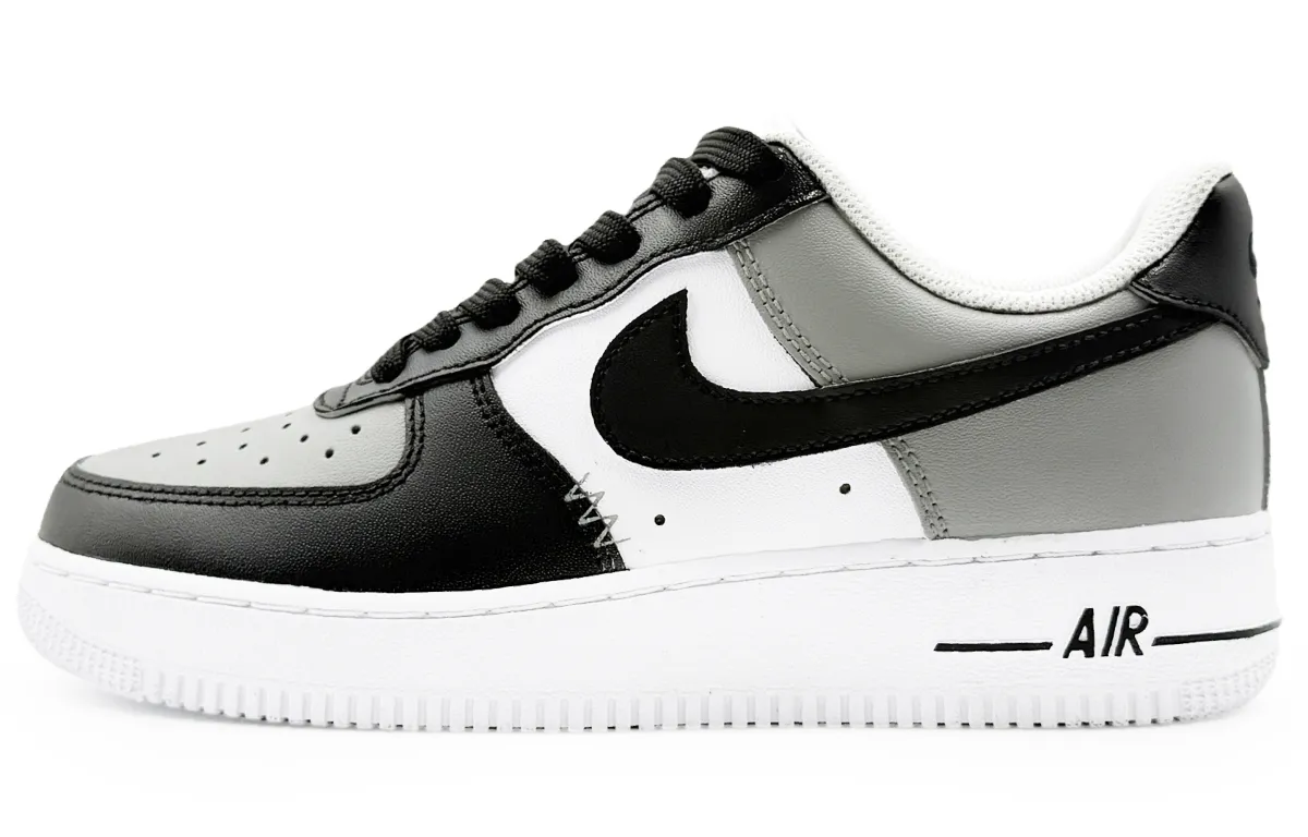 Nike Air Force 1 07 Abrasion Resistant Low top Skateboard Shoes Men's Black White Gray