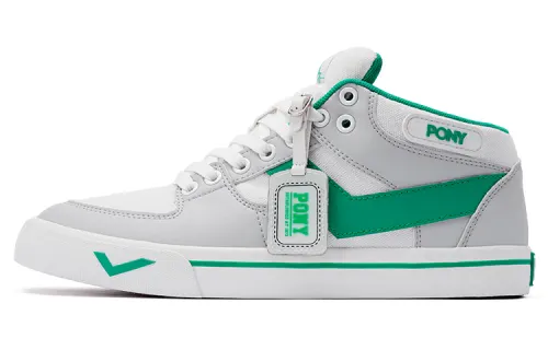 Pony Atop Low top Skateboard Shoes Unisex Gray Green