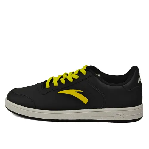 Anta Slip Resistant, Abrasion Resistant, Lightweight Low top Skateboard Shoes Men's Black Yellow