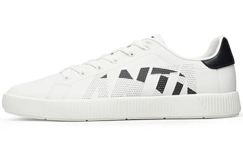 Anta Life Collection Synthetic Leather Slip Resistant Low top Skateboard Shoes Men's White