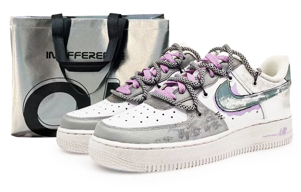 Nike Air Force 1 EIGHT% No. 9 Coverage Thermal Abrasion Resistant Low top Skateboard Shoes Unisex Purple