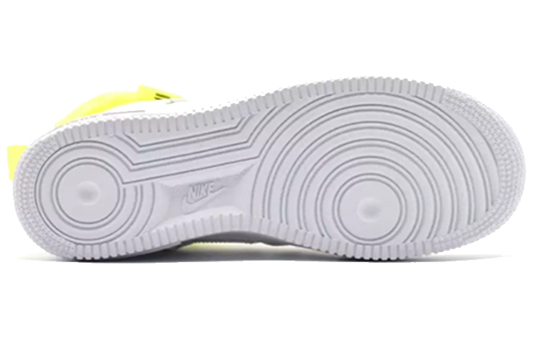 Мужские кроссовки Nike Air Force 1 (бело-зеленые) — 白/荧光绿 — фото 4