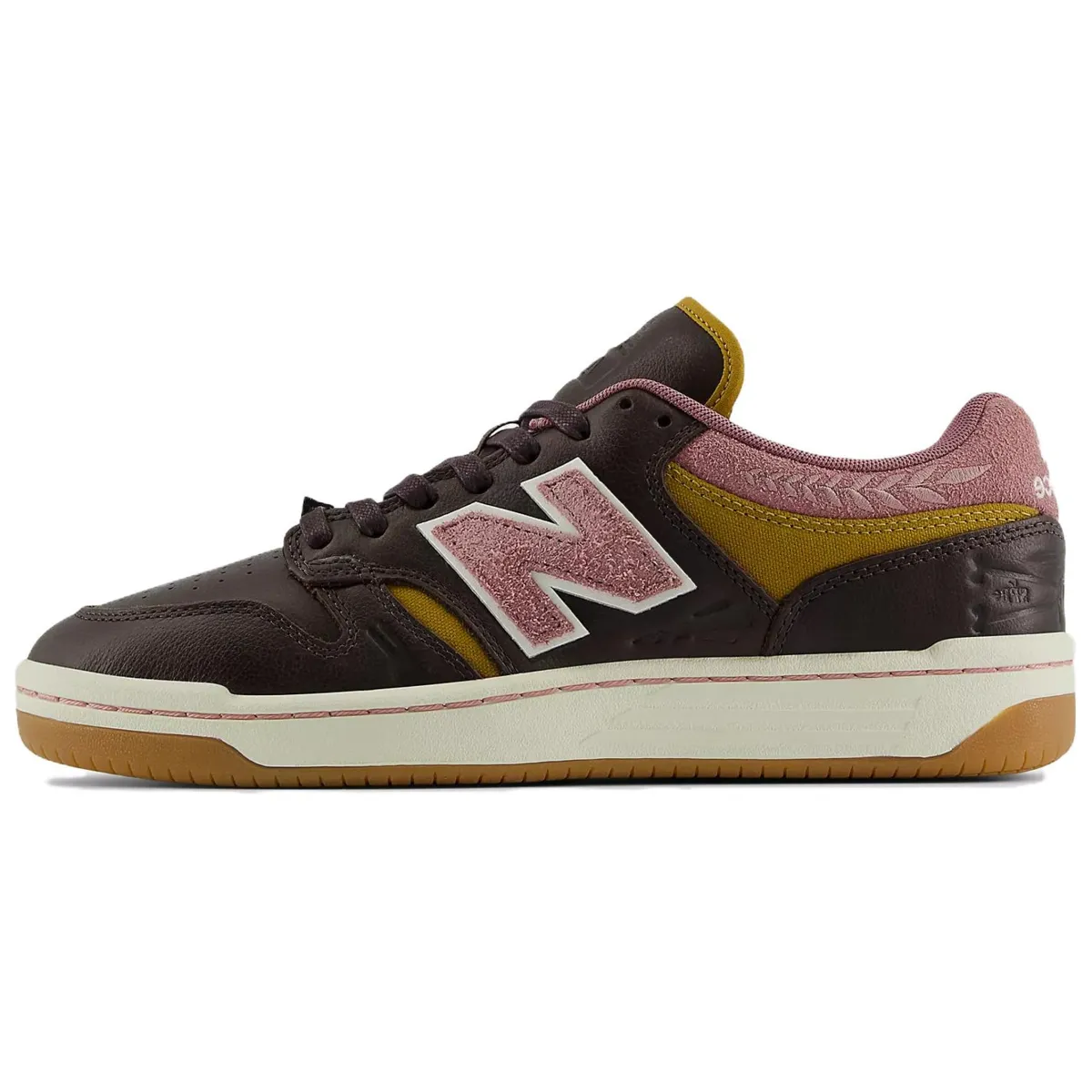 New Balance x 303boards NB 480 Comfortable Low top Skateboard Shoes Men's Brown Pink Yellow