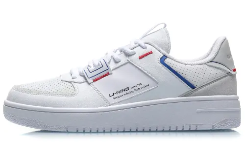 Li Ning Street Player Skateboard Shoes Unisex Low Top White Gray Blue