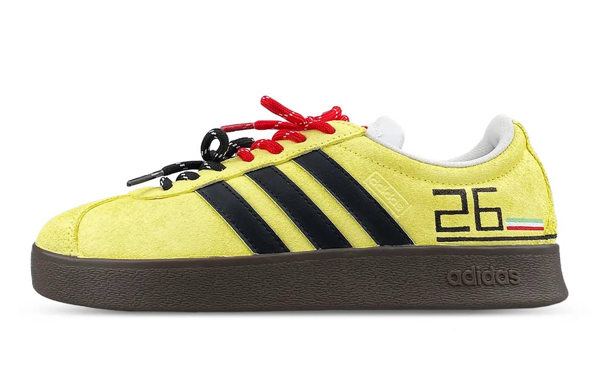 Adidas VL COURT 2.0 Slip Resistant Abrasion Resistant Low top Skateboard Shoes Unisex Yellow Black