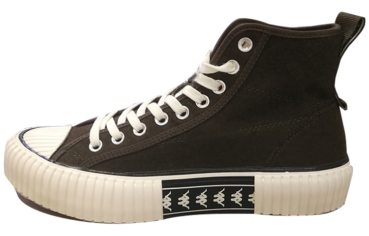Kappa Fabric Trendy Coverage Slip Resistant And Abrasion Resistant High top Skateboard Shoes Men's Brown