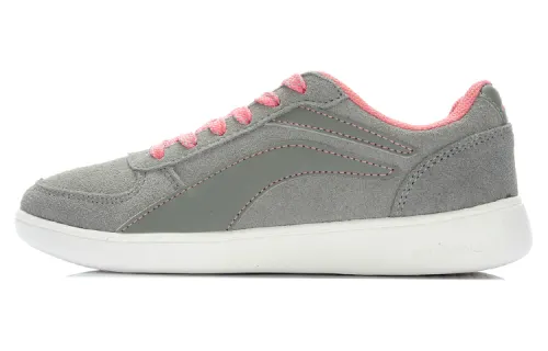 Li Ning Skateboard Shoes Women's Low Top Gray/Pink/White