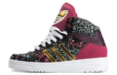 Adidas Originals Metro Attitude Coverage Slip Resistant Mid top Skateboard Shoes Women's Black Red Patchwork