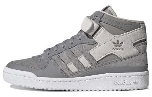 Adidas Originals FORUM Mid Abrasion Resistant Mid top Skateboard Shoes Women's Gray