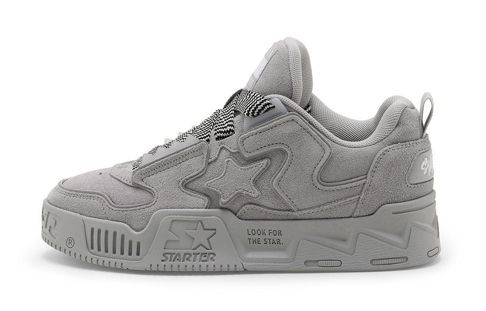STARTER Vol Slip Resistant Abrasion Resistant Slip Resistant Abrasion Resistant Low top Skateboard Shoes Unisex Gray