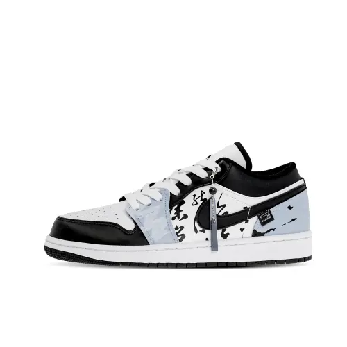 Jordan Air Jordan 1 Low top Skateboard Shoes Unisex Blue Black