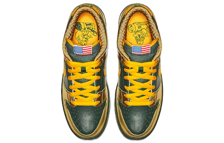 Кроссовки Nike Dunk SB Pro Low Doernbecher (зелено-желтые) — фото 4