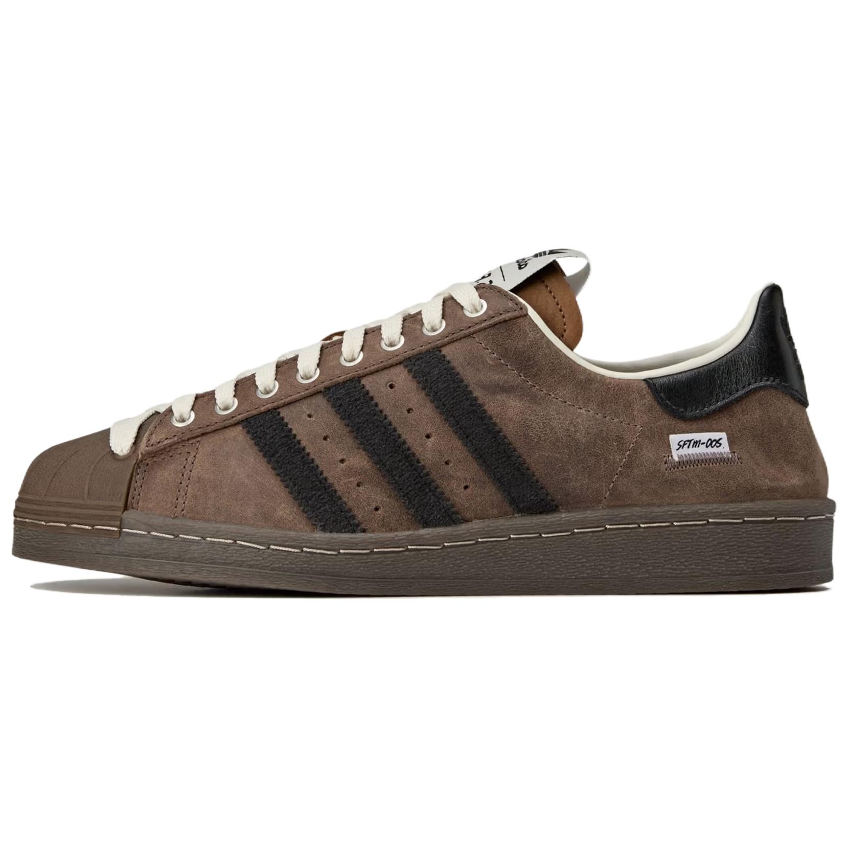 Мужские кеды adidas originals × SONG FOR THE MUTE Superstar 82 (коричнево-черные)