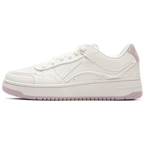 Li Ning Tianji Slip Resistant Cushioning Abrasion Resistant Lightweight Low top Skateboard Shoes Women's White Purple