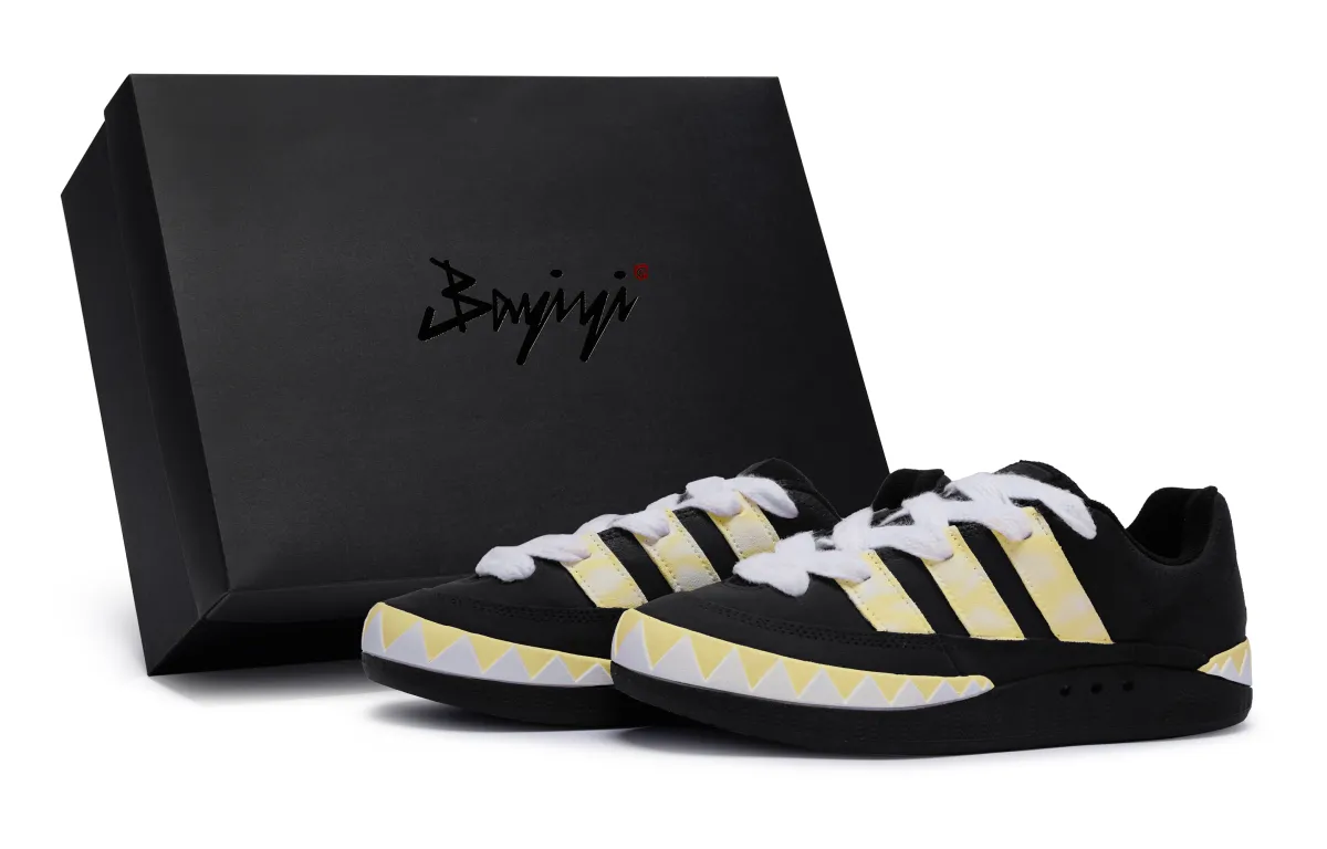 Adidas Originals Adimatic Abrasion Resistant Abrasion Resistant Low top Skateboard Shoes Unisex Black Yellow